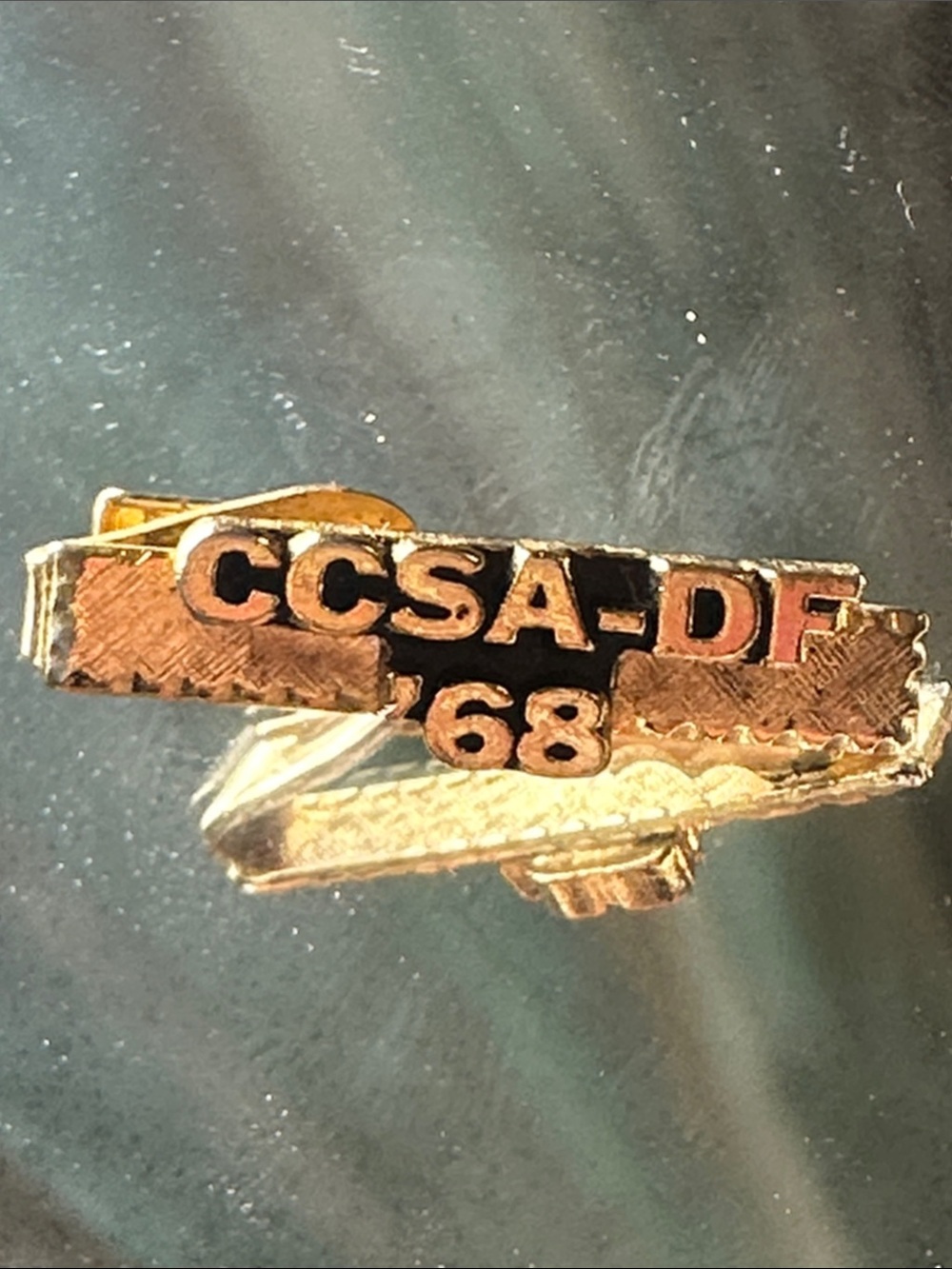 Vintage CCSA-DF '68‎ Gold-tone Enamel Tie Clip